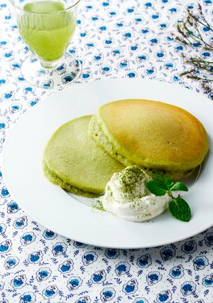 桑抹茶のふわもちホットケーキ-レシピのメイン写真