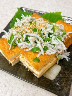 厚揚げおかか挟み焼き♪ネギしらすのせ-レシピのメイン写真