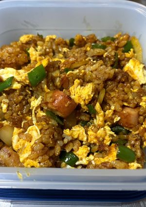 ウインナーとピーマンの節約ドライカレー炒飯弁当-レシピのメイン写真