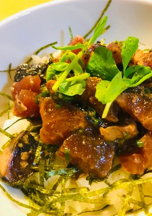 市販パック活用●鰹のたたきサイコロ漬け丼-レシピのメイン写真