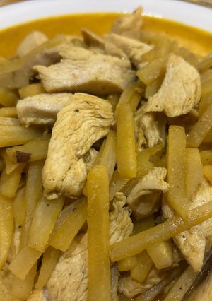鶏むね肉とヤーコンのマヨカレー炒め。-レシピのメイン写真