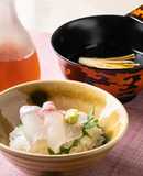 えのき出汁の鯛茶漬け えのきのすまし汁