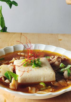 豆腐&豚バラ☆旨みは舞茸汁☆寒い日の夜食-レシピのメイン写真