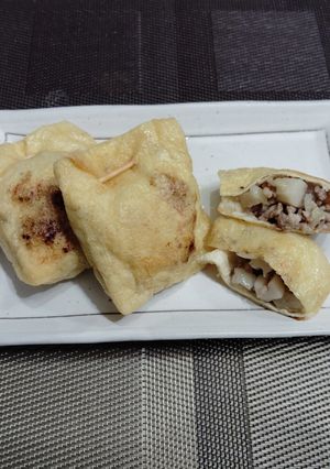 れんこんとひき肉の焼き巾着-レシピのメイン写真