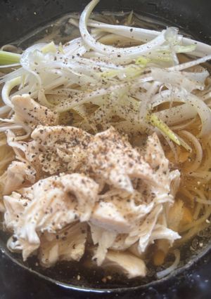 鶏ささみとネギの美味い冷やし素麺😋-レシピのメイン写真