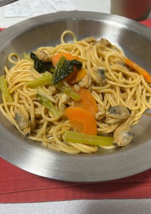 あさりと小松菜の和風醤油パスタ-レシピのメイン写真
