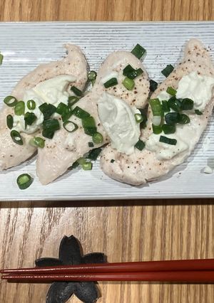 鶏ささ身の酒粕焼き（クリームチーズ添え）-レシピのメイン写真