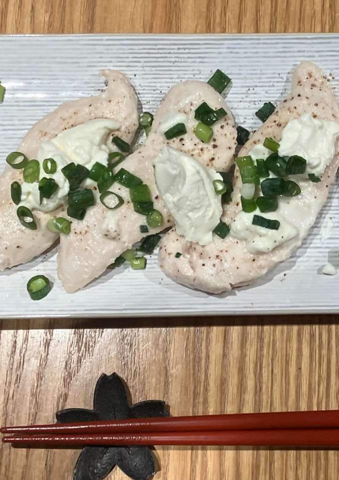 鶏ささ身の酒粕焼き（クリームチーズ添え）-レシピのメイン写真