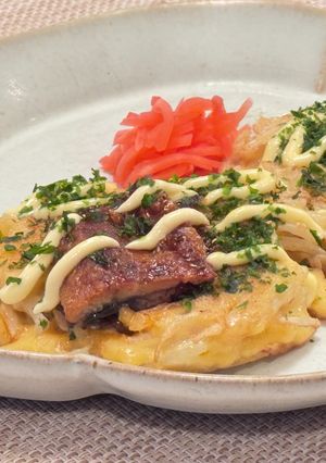 ウナギとモヤシのお好み焼き-レシピのメイン写真