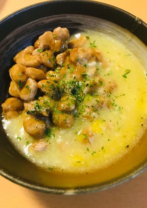 毎日の納豆●コーンスープ添え-レシピのメイン写真