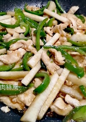 山芋で青椒肉絲風炒め-レシピのメイン写真