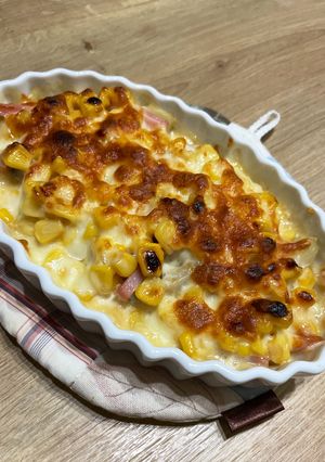 コーンとじゃが芋、蓮根のグラタン-レシピのメイン写真