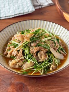 簡単10分!豚バラと水菜のうま炒め-レシピのメイン写真