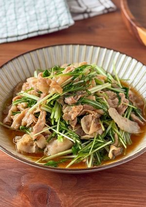 簡単10分！豚バラと水菜のうま炒め-レシピのメイン写真