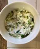 サワークリームの枝豆きゅうり和え