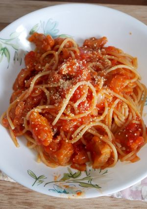 不器用冷凍唐揚パスタ-レシピのメイン写真