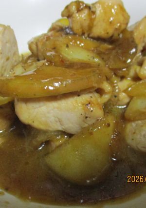 とり胸肉のりんごと白菜の炒め物😋♪-レシピのメイン写真