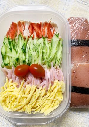 7/10冷麺とスパムおにぎり弁当-レシピのメイン写真