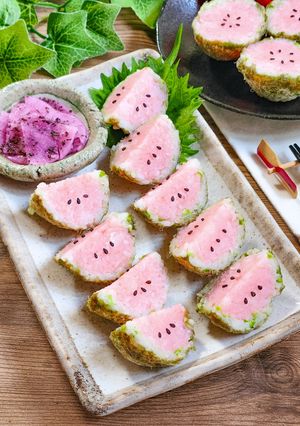 お盆に喜ばれる！かわいい！すいかおにぎり-レシピのメイン写真