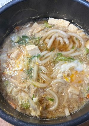 赤味噌なし！お手軽味噌煮込みうどん-レシピのメイン写真