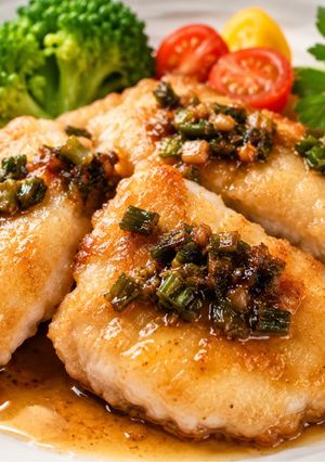 お魚のソテー＆バルサミコ酢入り旨ソース-レシピのメイン写真