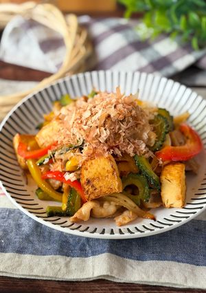 豚バラと厚揚げと夏野菜のチャンプル-レシピのメイン写真