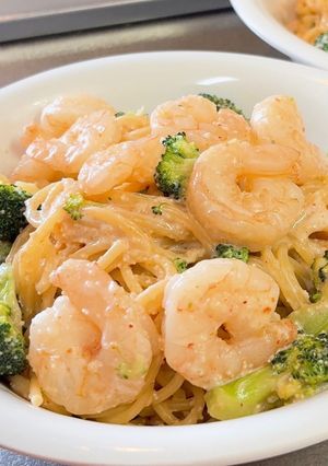 【ワンパン】濃厚エビ明太クリームパスタ-レシピのメイン写真