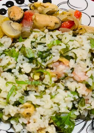 自家製大葉バジルとあさりの炊き込みご飯-レシピのメイン写真