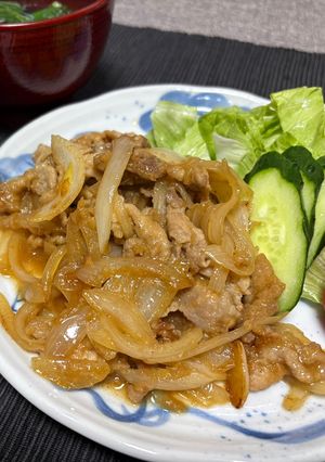 生姜と玉ねぎたっぷり豚コマの生姜焼き-レシピのメイン写真