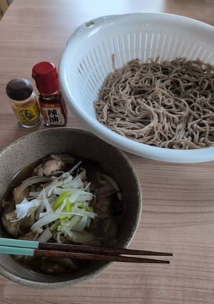 ナスと豚肉のラー油つけそば-レシピのメイン写真