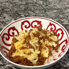 รูปของ 時短簡単、形成しないチーズバンバーク丼