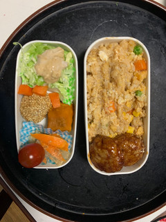 レンジ簡単洋風トマト油淋鶏味炒飯弁当-レシピのメイン写真