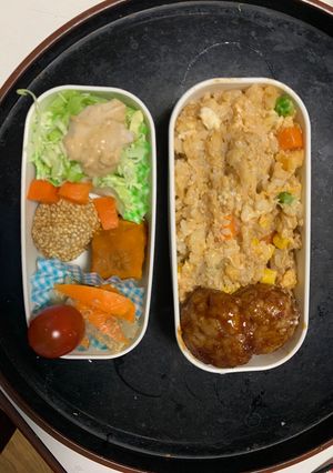 レンジ簡単洋風トマト油淋鶏味炒飯弁当-レシピのメイン写真