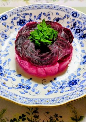 りんごとカニとビーツの前菜-レシピのメイン写真