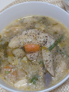 前日の野菜スープの残りで参鶏湯風スープ-レシピのメイン写真