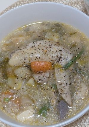 前日の野菜スープの残りで参鶏湯風スープ-レシピのメイン写真