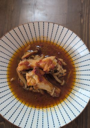 手羽元とぶなしめじのトマト煮込み-レシピのメイン写真