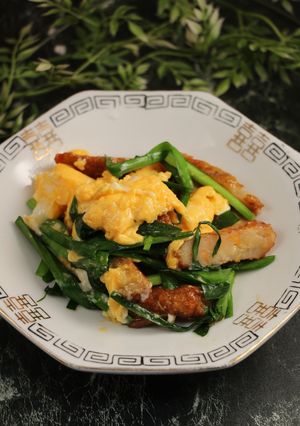 簡単！野菜天のニラ玉炒め-レシピのメイン写真