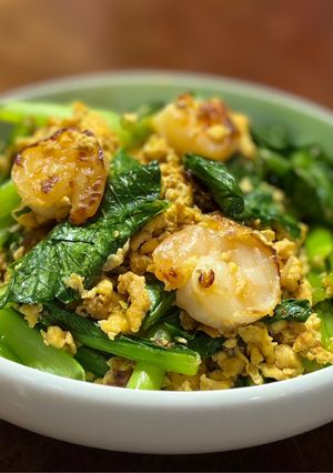 にんにく麹deえびと小松菜のたまご炒め-レシピのメイン写真