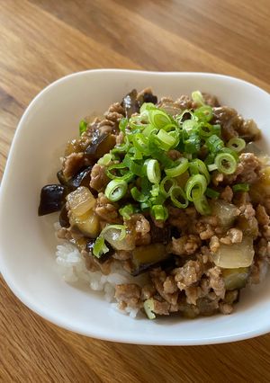 ナスとひき肉のとろとろ丼-レシピのメイン写真