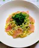 夏簡単昼食！大葉と梅胡瓜おろし冷製パスタ