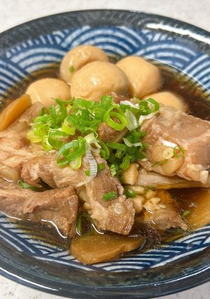 圧力鍋で♪豚バラ軟骨と里芋のチャーシュー風煮込み-レシピのメイン写真