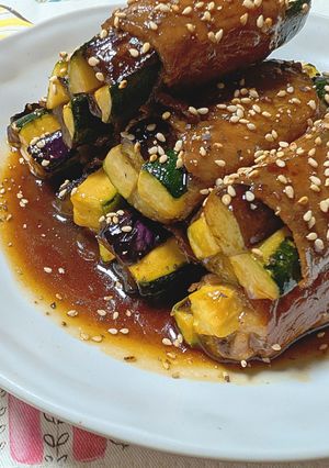 茄子とズッキーニの肉巻き-レシピのメイン写真