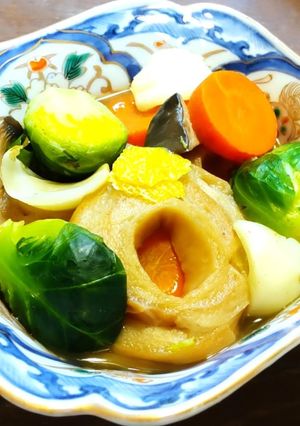 翌日用　車麩と野菜の煮物　発酵玉葱-レシピのメイン写真