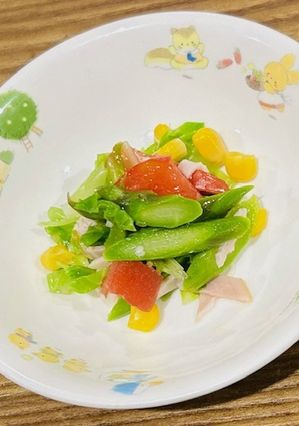 【保育所給食】アスパラサラダ-レシピのメイン写真