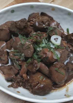鶏の肝煮（味噌味）-レシピのメイン写真