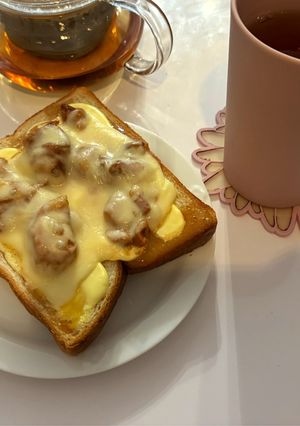 焼き鳥缶 × チーズマヨトースト構文-レシピのメイン写真