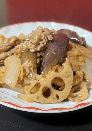 なすとレンコン、新たまねぎの甘酢炒め-レシピのメイン写真
