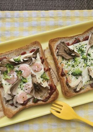 ダイエット！雑穀パンで海老ピザトースト！-レシピのメイン写真