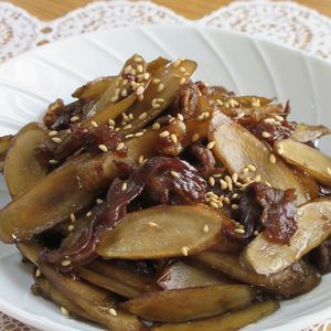 😊香る～ゴボウと牛肉のうまうま甘辛炒め👑